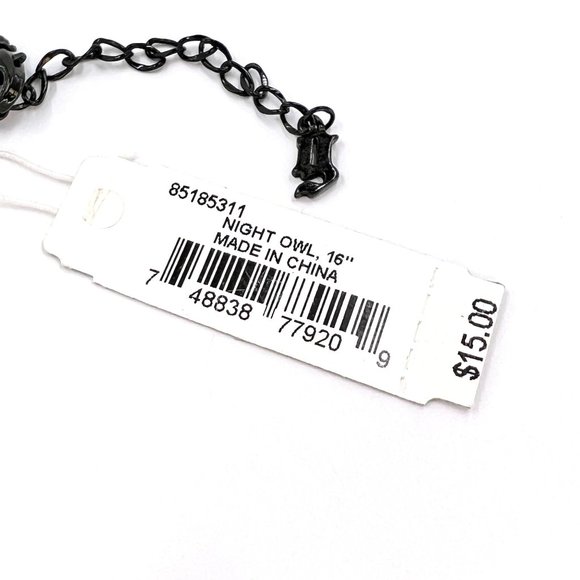 NWT - Guess - Black Beaded Dangle Stationary Pendant Black Chain 16” Necklace - Picture 6 of 8